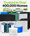 Assortment of air purifier filters for Honeywell HPA300, including 8 Pack Activated Carbon Pre Filters, with various sizes and types.
