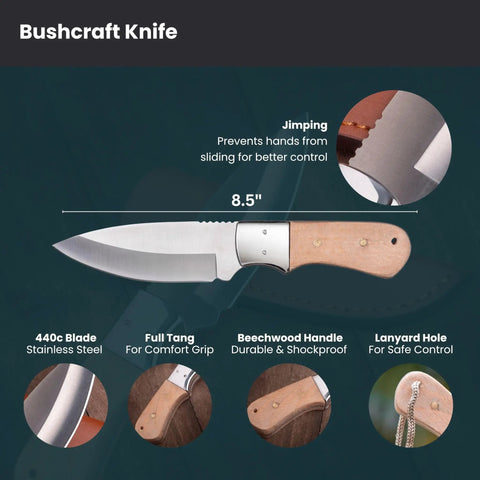 DIY Knife Making Kit For Men Gift Set With Complete Tools And Accessories, 440C Stainless Steel Blade, bushcraft knife image