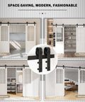 7.5 Foot Sliding Barn Door Hardware Kit For Double Doors 22.5 Inch Wide Panels in kitchen, pantry, cloakroom, bedroom
