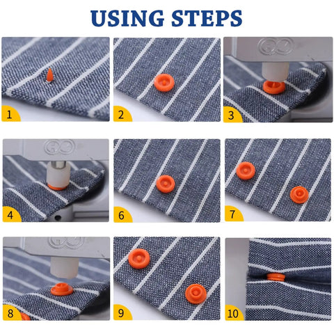 Ultimate T5 Kam Snaps Starter Kit With Snap Pliers For Crafts And Cloth 360 Sets In 15 Colors 1440 Pieces No Sew Button Fasteners installation steps