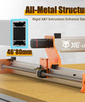Big Benchtop CNC Router With 33x33 Inch Work Area And Four Point Seven Two Inch Pass Height NEMA 23 Closed Loop Steppers 16mm XY Ball Screws 12mm Z Screw Beefy Rigidity For Wood Aluminum Acrylic Carbon Fiber DIY Cutting, showing all-metal structure and stability features.