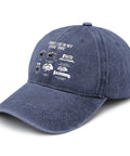 Funny Things I Do In Spare Time RV Camper Hat For Men Navy Washed Distressed Chill Outdoor Cap shown from the side angle