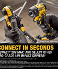 No Sweat Heavy Duty Nut Runner Attachment For Impact Driver shown mounted on DEWALT impact driver for quick nut spinning.