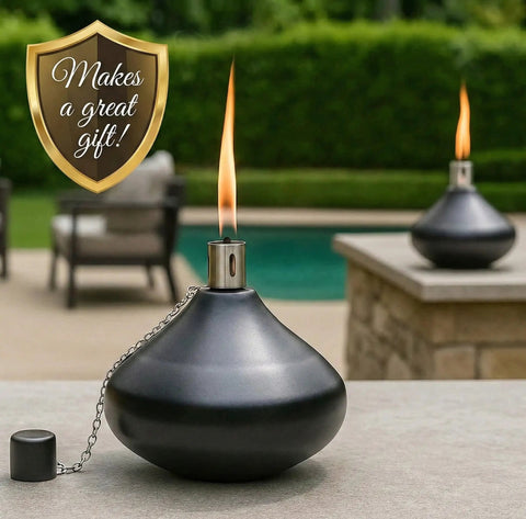 Citronella Tabletop Torch Candles For Outdoor Patio And Deck 30oz Stainless Steel Mosquito Repellent Torches In Black Finish