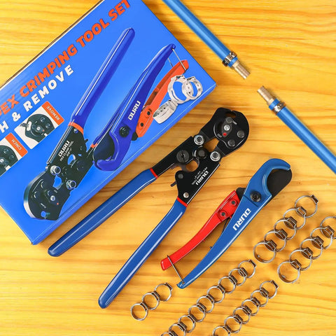 2 In 1 Ratchet PEX Crimping Tool With Cinch And Remove Function, Versatile PEX Crimper From Three Eighths Inch To One Inch
