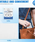 VOISEN Lens Wipes for Eyeglasses, 450-pack, individually wrapped, white/blue package; shown placed into a brown bag.