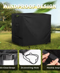 Pro Grade Heavy Duty All Weather Outdoor Island Table Cover For Feasto Grill Cart With Storage Cabinet shown on grass.