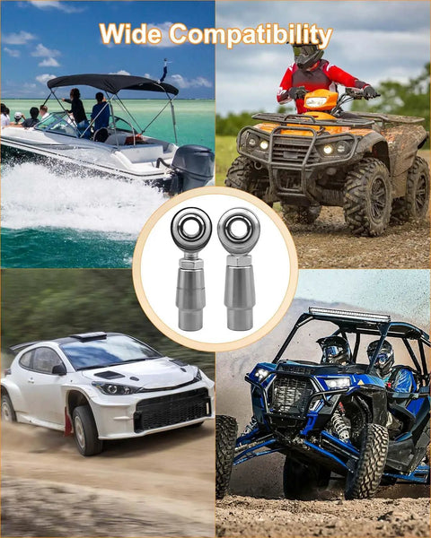 Top Shelf 1/2 Inch C1045 Steel Heim Joint Rod End Kit With Left And Right Hand Jam Nuts For Tough Suspension And Steering Upgrades Built Like A Tank On Any Road in action with vehicles on land and water.