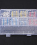 Rock Solid 600 Piece Heat Shrink Butt Connectors Kit Double Wall Gel Sealed Waterproof Wire Terminals in plastic storage box.