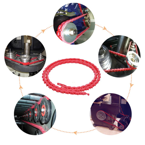 Adjustable Half Inch Wide 10 Feet V Belt for Tools and Machinery, Durable PU and Polyester Link Drive Belt in use