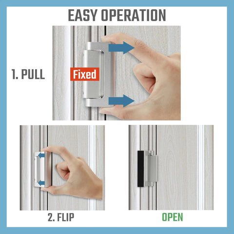 2 Pack Home Security Door Reinforcement Lock Childproof Aluminum Frame Lock Heavy Duty 800 Lbs Rated installation process