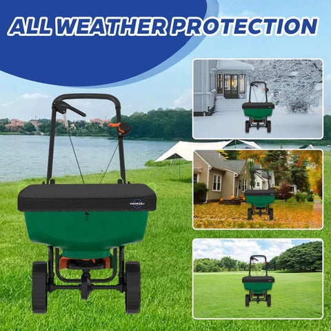 Waterproof 600D Heavy Duty Spreader Cover For Broadcast Spreaders P20-5010 And 85-100 Lb Fertilizer Spreaders, front view.