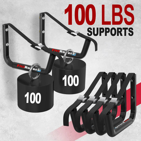 Heavy Duty Wall Mounted Kayak Rack Holds 120 Pounds Beast Mode Garage Saver With Versatile Hook Design, angled display with hooks.