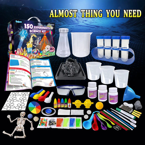Complete 150 Experiments Science Kit For Kids Hands On Chemistry And Physics Lab Set With Volcano Eruptions and accessories