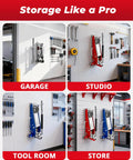 1.5 Ton Floor Jack Wall Mount Rack installed in garage, studio, tool room, store, heavy duty solid steel holder, silver finish