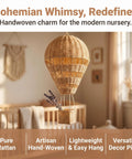 Natural Rattan Woven Hot Air Balloon Wall Decor For Nursery And Kids Room Boho Chic Dreamy Vibe With Handmade Texture