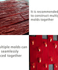 Concrete Stamp Set With Wood Grain And Stone Wall Textures For DIY Pro Grade Stamped Concrete Projects includes red molds.