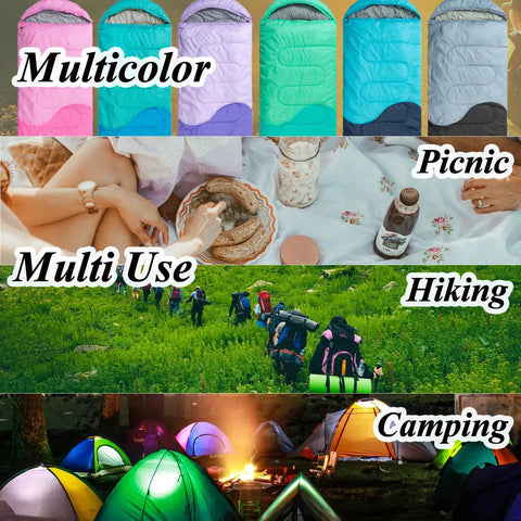 Three Season Sleeping Bag For Adults And Kids, Lightweight Yet Warm Camping Gear For Hiking And Backpacking, outdoor scenes
