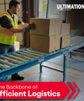 Worker placing boxes on Heavy Duty Gravity Conveyor With 1.9 Inch Diameter Galvanized Steel Rollers 18 Inch Wide. Efficient logistics.