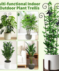 2 Pack 30 Inch Tall Plant Trellis For Potted Climbing Plants Indoor And Outdoor Expandable Metal Trellis with greenery displayed