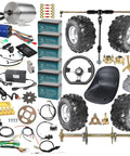 32 Inch Go Kart Rear Axle Kit With Steering Parts 72V 3000W Electric Motor Kit 8 Inch Wheels And Tires Go Kart Seat 428 Sprocket