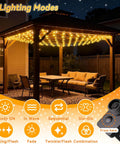 10x10Ft Gazebo Net Lights Outdoor With 200 LED Waterproof Mesh Lighting Timer 8 Modes Connectable Christmas Net Lights