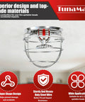 Rock Solid Six Pack 1/2 Inch Fire Sprinkler Head Guard And Cage Protector Cover securely mounted on a ceiling, preventing impacts.