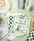 50 Pcs Camp Bachelorette Party Cocktail Napkins 3 Ply Disposable Paper Napkins Beige And Green Plaid Checkered Design