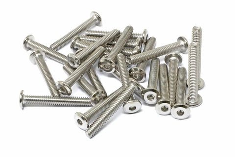 Heavy Duty 25 Pack 1/4-20 X 1-3/4 Inch Stainless Steel 304 Hex Socket Flat Head Cap Screws Bolts For Furniture Bright Finish