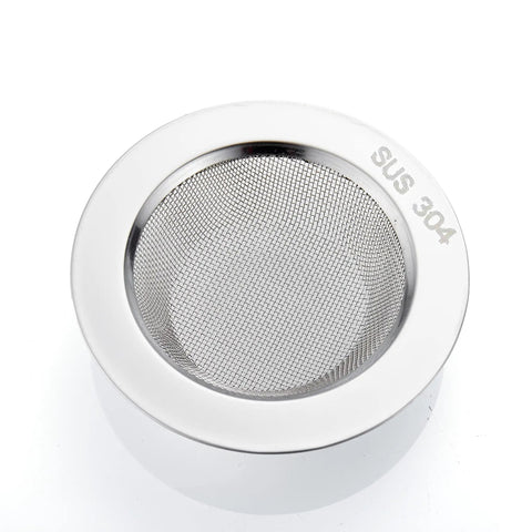 Top view of Two Pack 304 Stainless Steel Kitchen Sink Strainers With Wide Rim 4.5 Inch Diameter Rust Resistant Drain Strainers
