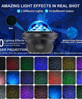 Dope Galaxy Projector With 20 Lighting Effects Large Projection Area Up To 30X30Ft in active use with various light effects