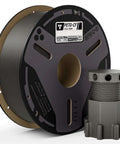 Beefy Carbon Fiber PETG Filament 1.75mm Gray 1kg Spool for 3D Printing Heavy Duty PETG-CF Material alongside printed part