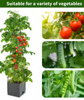 Two Pack Raised Garden Bed Planter Boxes With Trellis, 58.3 Inch Tall For Climbing Tomatoes And Vines, Self Watering System
