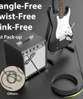 Heavy Duty Two Pack Guitar Cable Ten Foot Each With Kevlar Reinforced 20 AWG 99.99 Percent OFC Copper Cable on amp and guitar