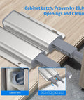 15 Pack Push To Open Cabinet Latch Set Heavy Duty Aluminum Magnetic Touch Release Hardware installation view