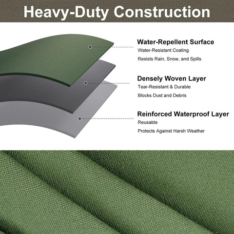 Heavy Duty Canvas Tarp 6x8 Feet With Rustproof Grommets 12 Oz Water Resistant Canvas UV Resistant layers detailing structure