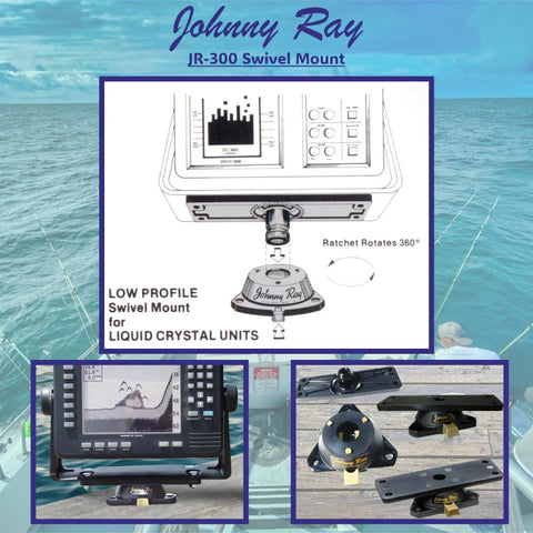 Beefy Heavy Duty Fish Finder Mount And Depth Finder Mount For Boats With 360 Degree Rotating Quick Release Swivel Base in use on boat