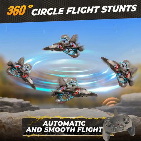 Kids Drones For Beginners 2.4 GHz RC Plane Remote Control Airplane And Helicopter Hybrid With 360 Degree Flips in action