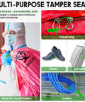 Collage showing uses of 1000 Pack Plastic Tamper Seals For Fire Extinguishers Self Locking Security Tags With Laser Printed Numbers Disposable Safety Seals Numbered Zip Ties Green 250 Millimeter Length Ready To Roll One Time Use