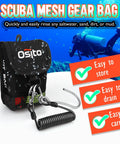 Compact Dive Mesh Gear Bag With Swivel Clip And D Ring, Small Dry Pocket Pouch for Scuba Divers, easy to store and carry