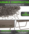 Durable construction of Dual Chamber 37.6 Gallon Outdoor Compost Bin with PP material, handle design, and sturdy metal frame.
