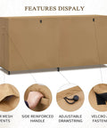 Heavy Duty All Weather 8Ft Firewood Rack Cover Waterproof Outdoor Storage 600D Oxford With PVC PU Coating Universal Fit