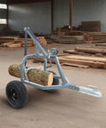 ATV Log Skidding Arch With 1600 Lbs Capacity Rugged Manual Winch 24 Inch Log Diameter 16 Inch Grip Tires in timber yard
