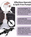 Heavy Duty Transmission Fluid Pump Kit With 3/8 Swivel And Dual Adapters For Quick Oil Changes, showing third-hand adapter in use.