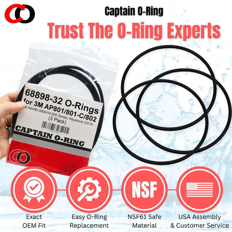 Three Pack Replacement O Rings For 3M AP801 AP801C AP802 And KemFlo 5000 And 10000 Series Water Filter Housings 68898 32 68898 31 Leak Repair Kit Easy Install For Quick Leak Free Performance