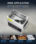 No Sweat Digital Ultrasonic Cleaner With Ample 3L Tank And Degas Plus Gentle Modes Smooth 120W deep clean jewelry, glasses, and tools.