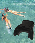 Black Silicone Scuba Mouthpiece For Snorkel Gear And Regulator Ties, Ideal For Diving And Snorkeling shown with swimmers
