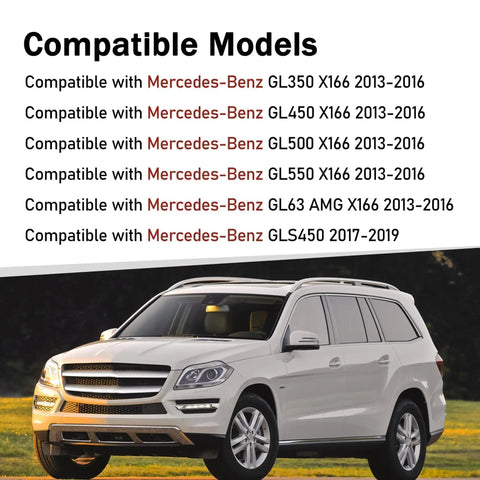 Two Piece Rear Bumper Reflector Set For Mercedes-Benz X166 GL GL350 GL450 GL500 GL550 GL63 AMG GLS450 Compatibility Chart
