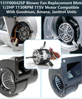 Heavy Duty 1/2 Hp 4 Speed Blower Fan Motor Compatible With Goodman Furnace Replacement 0131F00042 115V 1130 Rpm 7A HVAC components.