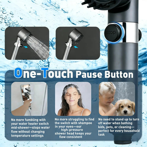 High Pressure Filtered Shower Head With Handheld And 4 Replacement Filters For Hard Water 18 Layer Filtration Delivers Strong Jets feature image